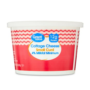 Great Value 4% Milk Minimum Small Curd Cottage Cheese, 16 oz