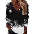 thumbnail image 1 of Chandail en Molleton de Noël pour Femmes Imprimé Mode Chandail Col Rond Chandail Chaud Manches Longues Fermeture Cardigan Veste Mi-Longue Vacances Xmas Outwear, 1 of 4