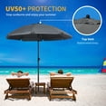 thumbnail image 4 of Outsunny 6ft Outdoor Beach Umbrella w/ Tiltable UV50+ Canopy, Dark Grey, 4 of 10