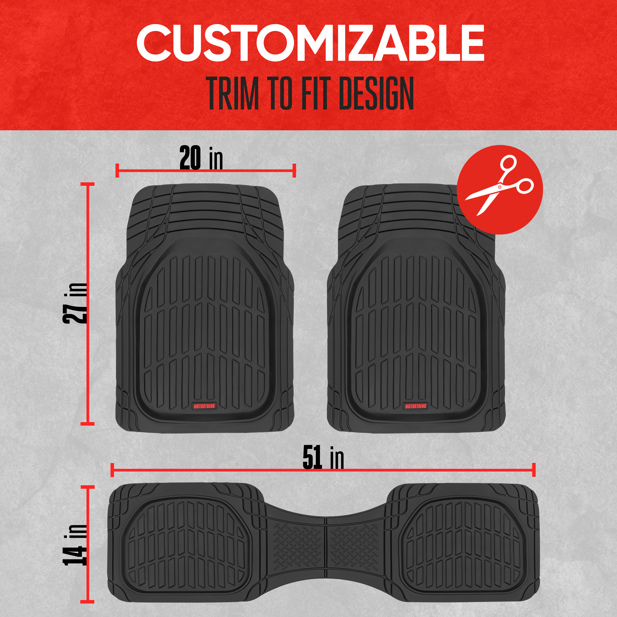 Motor Trend FlexTough Car Floor Mats Contour Liners Heavy Duty Deep Dish  Rubber Mats for Car  SUV, (Odorless) Fits select: 1975-2022 FORD F150,  1999-2022 CHEVROLET SILVERADO