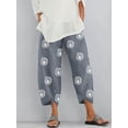 thumbnail image 1 of Pantalones holgados con bolsillos y cintura elástica con estampado de diente de león para mujer, 1 of 5