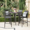 thumbnail image 4 of Noble House Colbin Ensemble de Table de Bar Carrée en Osier Brun Multi 5 Pcs pour Extérieur 32.5 Pouces, 4 of 18