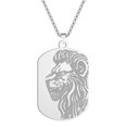 thumbnail image 4 of Lion Dog Tag Shield Emblem Pendant Men Stainless Steel Necklace Animal Amulet Jewelry, 4 of 5