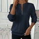 thumbnail image 1 of Camisas Sentuca para mujer, estilo jersey, cuello redondo, manga larga, blusas casuales lisas, 1 of 7