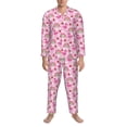 thumbnail image 3 of Fotbe Cute Flamingo Pijama de Hombre con Estampado de Manga Larga, Conjunto de 2 Piezas, Ropa de Dormir Suave y Cómoda con Bolsillos-Medium, 3 of 7