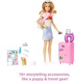 thumbnail image 4 of Barbie Doll & Accessories, Travel Set with Puppy and 10+ Pieces, Suitcase Opens & Closes, Malibu Doll with Blonde Hair, 4 of 5