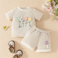 thumbnail image 3 of Ruyang Toddler Girl Floral Outfit Short Sleeve Shirt Tops Summer Spring Cute Drawstring Shorts Set Casual Baby Girl Simple, 3 of 8