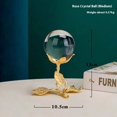 thumbnail image 5 of Bola de cristal con soporte de rosa dorado, adornos de bolas de cristal para el hogar Fengshui, decoración de mesa de boda, pisapapeles con caja de regalo para el día de la mujer, 5 of 5
