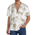 thumbnail image 3 of Honeii 's Vintage Stylized White Color for men's short-sleeved button-up collared shirt featuring a pocket, perfect for beach vacations, and travel adventures., 3 of 5
