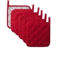thumbnail image 1 of XUCP-Kitchen Pot Holders Set Heat Resistant Pure Cotton Potholders Kit Trivets Large Coasters Hot Pads Terry Pot Holders for Everyday Cooking and Baking by 7 x 7 Inch Set of 6 Red, 1 of 4