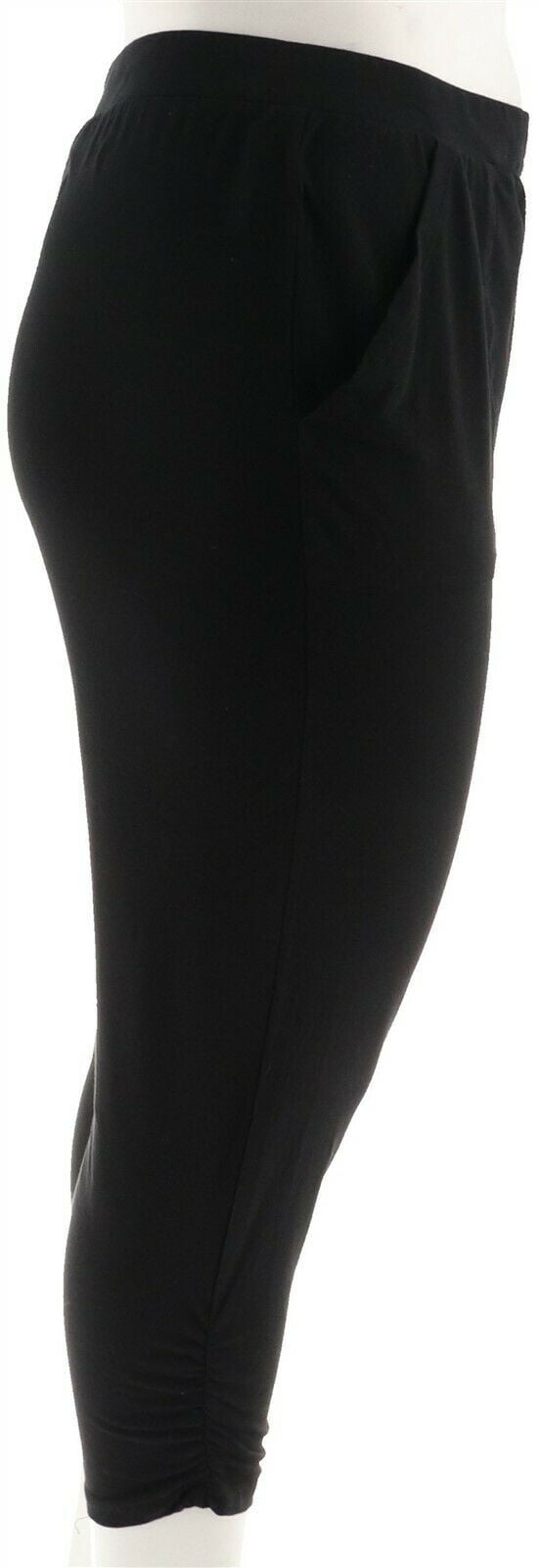 AnyBody Loungewear Cozy Knit Slim Pant Color Black Size Medium
