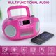 thumbnail image 4 of Reproductor de CD Boombox HPlay GC09 para niños con carga superior Bluetooth, rosa, 4 of 6