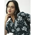 thumbnail image 5 of Moomaya Printed V-Neck Long Tops For Women, Short Sleeve Regular Fit Shirt, 5 of 8