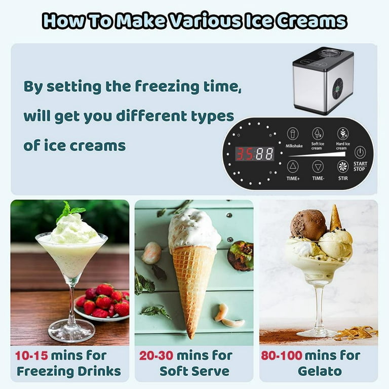 Ice Cream Makers, Fully Automatic Mini Fruit Soft Serve Ice Cream Machine  Simple One Push Operation, Great for Making Healthy Soft Serve Sherbet