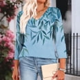 thumbnail image 4 of IchuanyiWomen's 2025 Fashion Tops 3/4 Length Sleeve Business Casual Print Blouses Summer Tees Shirts, 4 of 8