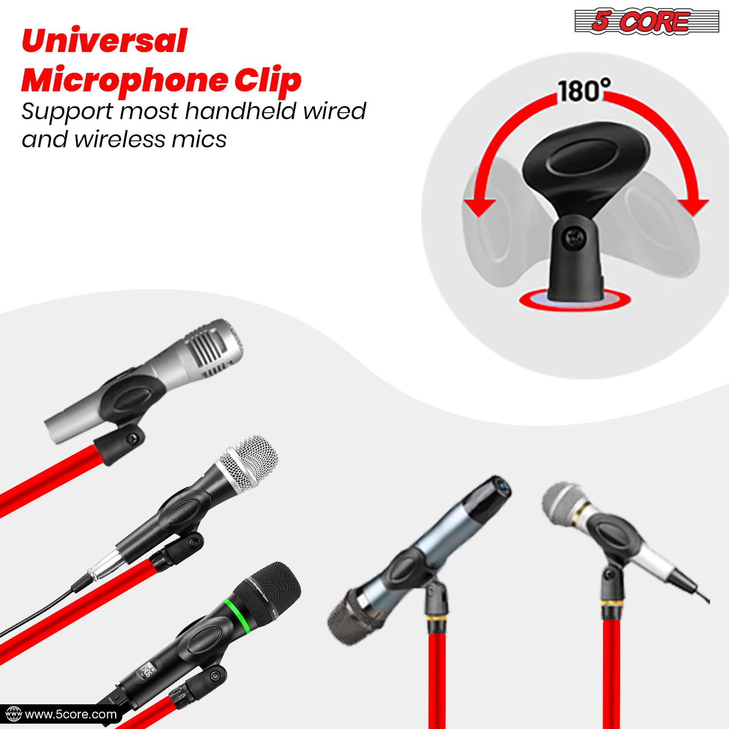 Tripod Mic Stand Floor Adjustable 18 to 72 Inches Sturdy Boom Arm Holder Microphone Stands Pedestal Para Microfono for Singing MS 080 RED