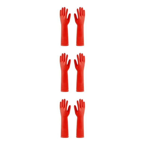 Billuyoard 2X guantes de goma utensilio de cocina herramienta de jardinería mano de obra práctico impermeable gran sellado guante de rojo Type1 NO1
