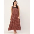 thumbnail image 3 of Moomaya Sleepwear, Sleeveless Long Nightdress, Printed Square Neck Nightgown Maxi, 3 of 9