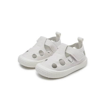 

Lumento Girls Boys Flat Sandals Closed Toe Summer Sandal Beach Casual Shoes Soft Sole Wedding Comfort Hollow Out White 9C