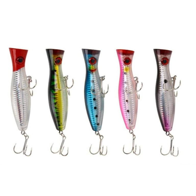 Surface Fishing Lures - Popper - Fishing Catching/Spinning Pack -  Artificial Floating Lures - Pike / Black Bass / Sea Fishing - 11cm & 14g