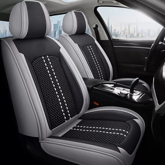 For Honda Accord Civic CRV Seat Covers 5 Seats Full Set Front Rear Leather Gray