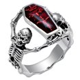 thumbnail image 1 of 9 Anillos de calavera Material de aleación Anillos con forma de calavera punk vintage Joyería Anillos góticos, 1 of 5