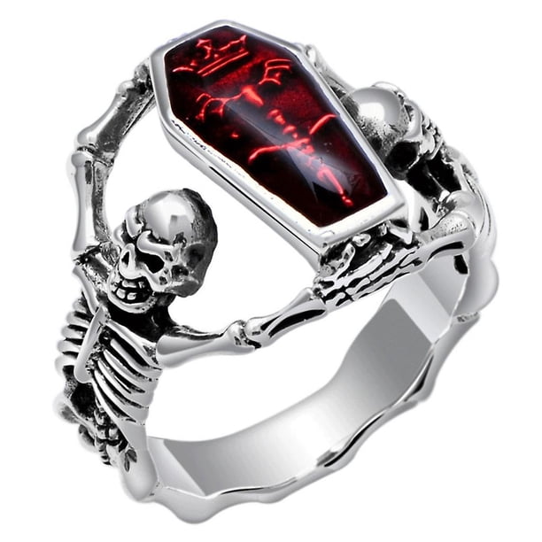 12 Anillos de calavera Material de aleación Anillos con forma de calavera punk vintage Joyería Anillos góticos