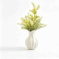 thumbnail image 2 of MMJ Fluted Ceramic Vase Set of 2 Matte Black White Table Centerpiece Home Decor 8.27x5.12x5.12in With Leaves, 2 of 7
