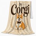 thumbnail image 2 of Corgi Elegance Cartoon Dog Crown Bowtie, Playful Pet Portrait Pattern, Warm Flannel Blanket for Living Room and Bedroom, Dog Lovers Just Because Gift, Pet Lover Home Decor, 2 of 9
