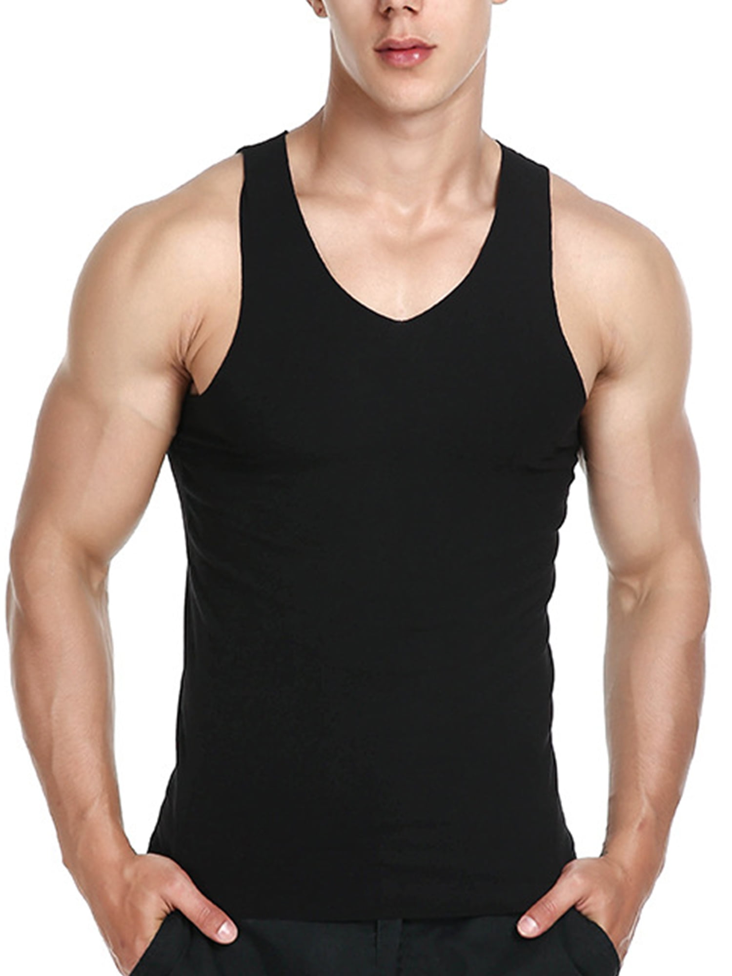 Plain 100% Cotton Vest Adults Mens Sleeveless Summer Training Gym Wear Top 