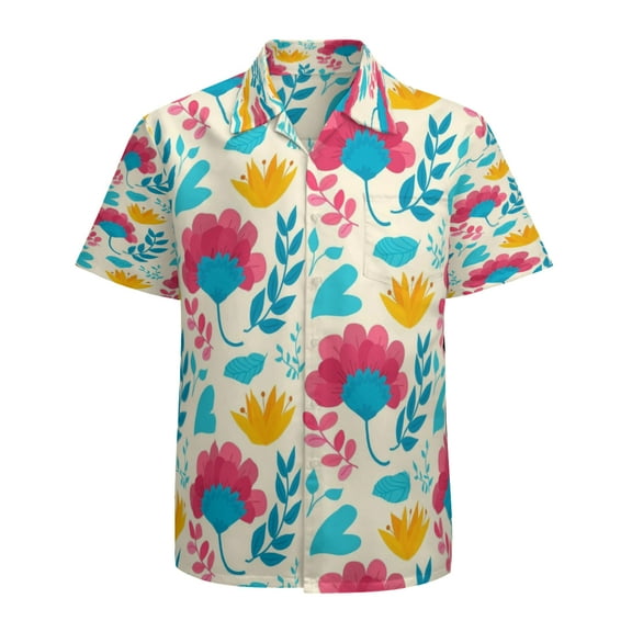 High Quality Hawaiian Shirts for Men Short Sleeve Aloha Beach Shirt Floral Summer Casual Button Down Shirts Blouses D6G8NN