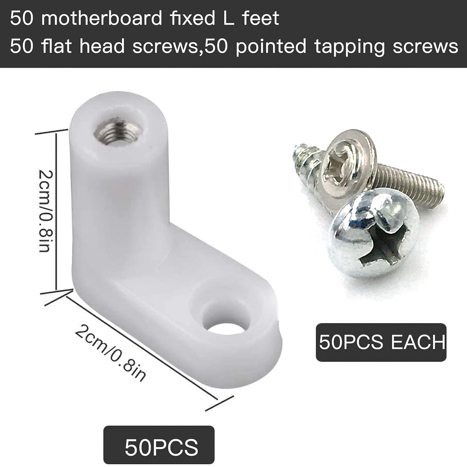 50-Piece Circuit Board Plastic Spacer Column Installation Hardware, Motherboard Spacer Column Foot Pads and Screws