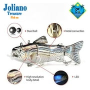 Joliano Robotic Swimming Fishing Electric Lures 5.12" USB Rechargeable LED Light 4-Segement Wobbler Multi Jointed Swimbaits Hard Lures Fishing Tackle