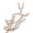 Rose, variant on 14K Yellow Gold Finish Round Cut White Diamond 925 Sterling Silver Diamond Cute Elf Angele With F Initial Letter Pendant Necklace for Women