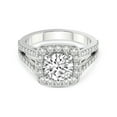 thumbnail image 4 of 2 Carat IGI Certified Round Shape Lab Grown Diamond Engagement Ring | 14K White Gold | Rosalind Split Shank Halo Lab Diamond Ring | FG-VS1-VS2 Quality Friendly Diamonds, 4 of 6