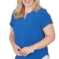 thumbnail image 4 of Alfred Dunner Womens Petite Solid Rolled Short Sleeve Tee, 4 of 4
