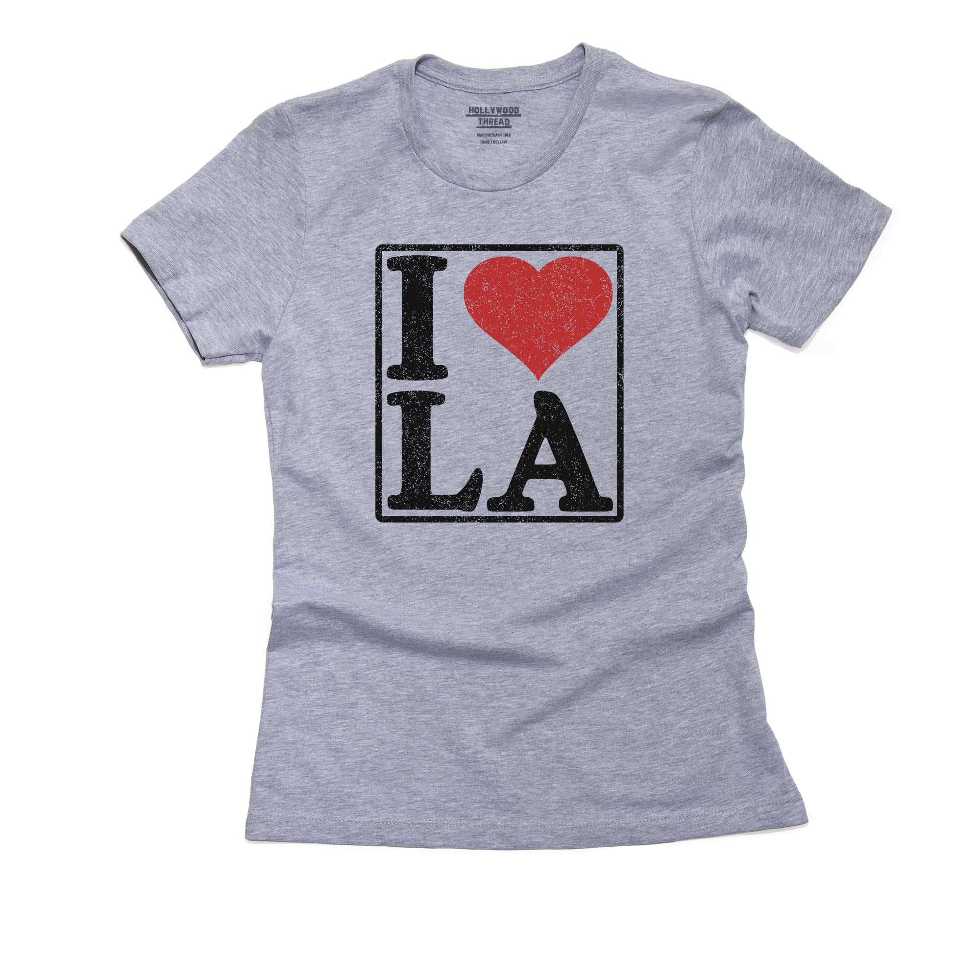 Classic I Love LA With Red Heart Los Angeles Pride Women's Cotton Grey TShirt