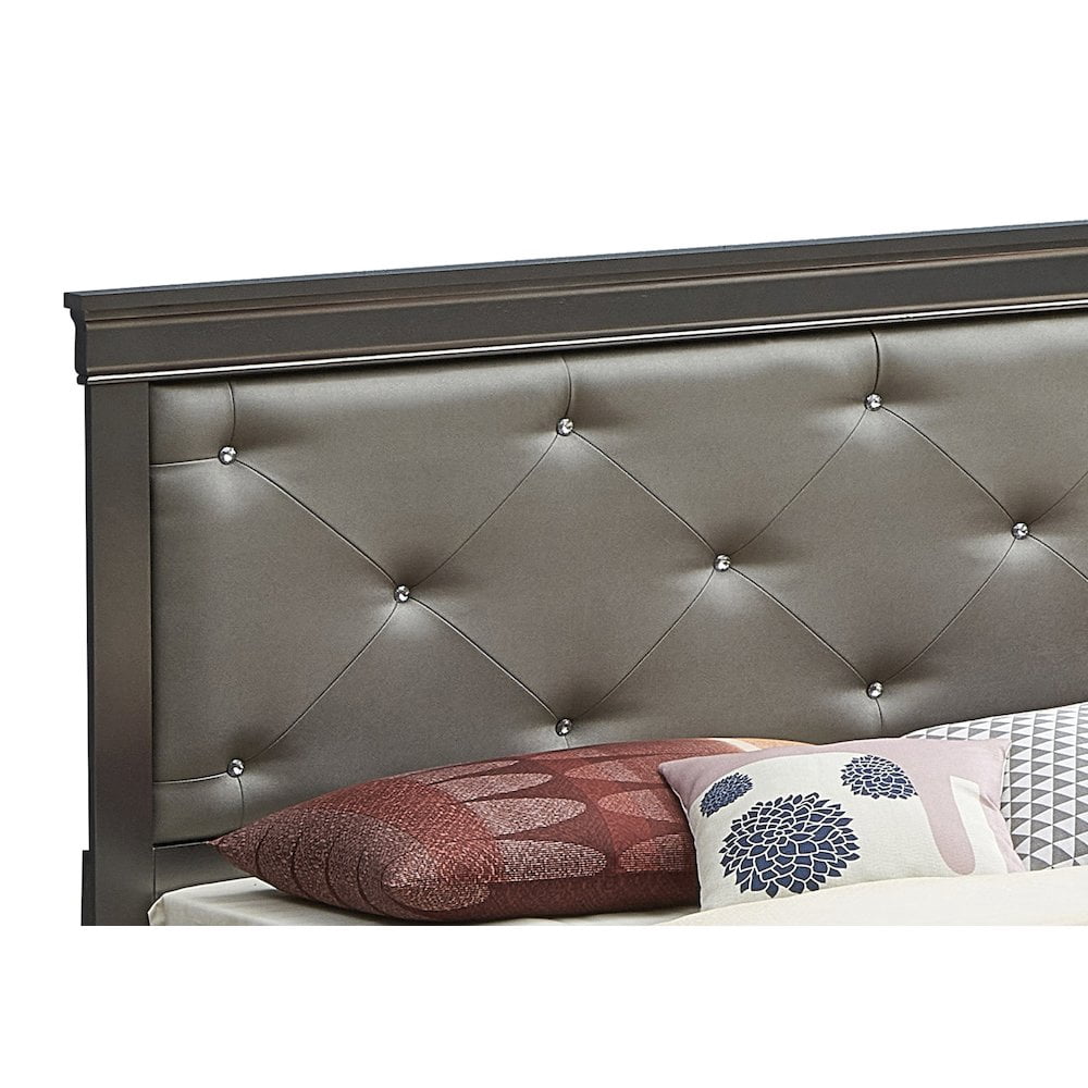 Glory Furniture Lorana Queen Bed in Metalic Black Color