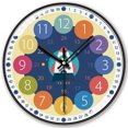 thumbnail image 1 of Reloj de pared educativo Creative Rocket Design de 14 pulgadas, 1 of 1