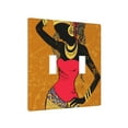 thumbnail image 2 of PAYOHTO Toggle Light Switch Wall Plate African Woman Double Switch Cover Standard Size 2-Gang 4.50" x 4.5" Unbreakable Polycarbonate Thermoplastic, 2 of 6