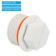 thumbnail image 4 of Unique Bargains 1/2PT PPR Pipe Fitting End Cap, 5 Pack Hex Male Water Tubing Stopper PPR Pipe Connector Plug, White, 4 of 6