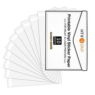 HTVRONT Sublimation Sticker Paper - 20 Pcs 8.5 x 11 Glossy Transparent  Waterproof Sublimation Stickers （white）