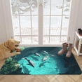thumbnail image 3 of Crystal Velvet Dolphins Floor Mat for Men Water-Absorbent Door Mat for Women Non-Slip Entryway Mat Bathroom Rug Polyester 50X80Cm, 3 of 6