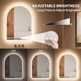 thumbnail image 2 of Ourlova Arched LED Bathroom Mirror with Lights 24x36 Anti-Fog Vanity Mirror Wall Mounted 3 Color Temperatures Dimmable Rust-Resistant Metal Frame Shatterproof Glass for Bathroom Bedroom Entryway - Go, 2 of 7