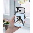 thumbnail image 5 of WIRESTER Shockproof Soft Rubber Cover Case for Apple iPhone 17 Pro 6.3" 2025, Schnauzer Dog Butt Looking Back On Light Blue Background, 5 of 5