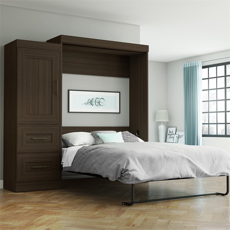 Bestar Edge Full Wall Bed With 2 Drawer, Bestar Queen Murphy Bed Versatile Collection