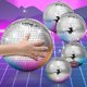 thumbnail image 1 of Disco Ball CHENGU, colgante grande, plateado, 20 cm, 15 cm, 10 cm, paquete de 4, 1 of 6