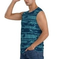 thumbnail image 3 of Bixox Men's Turtles and Waves Printed Shirt Sleeveless Fitness Tank Top-Large, 3 of 7