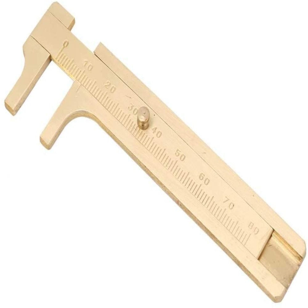 Shanbor Measuring Tool Portable Solid Copper Vernier Caliper Ruler for Archaeology 0-80mm