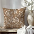 thumbnail image 3 of Jacobean Floral Throw Pillow Covers 18x18 Inch Taupe Vintage Cottage Outdoor Farmhouse Decorations Decorative Throw Pillows Cases Set of 2 for Home Bed Living Room Couch Decor, 3 of 6